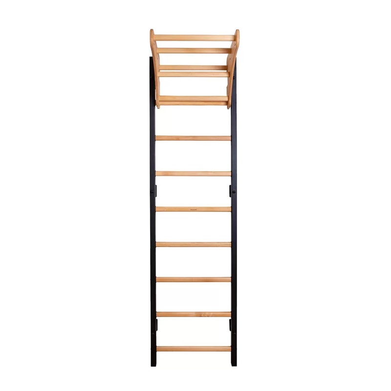BenchK 711 Series 7 – Black – Wall Bars with Wooden Pull-Up Bar