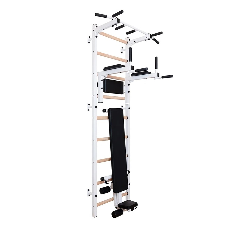 BenchK S7 White – 722W with PB2W Steel Pull-Up Bar + Dip Bar & Workout Bench