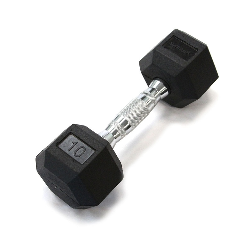 GymPak Rubber Hex Dumbbell – 10 LB – CushBell