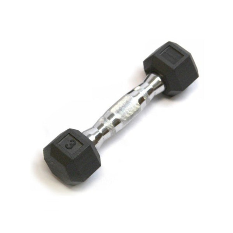 GymPak Rubber Hex Dumbbell – 3 LB – CushBell