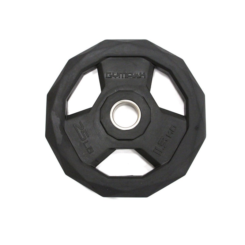 Black Rubberized 2 Olympic Grip Plate – 25 LB