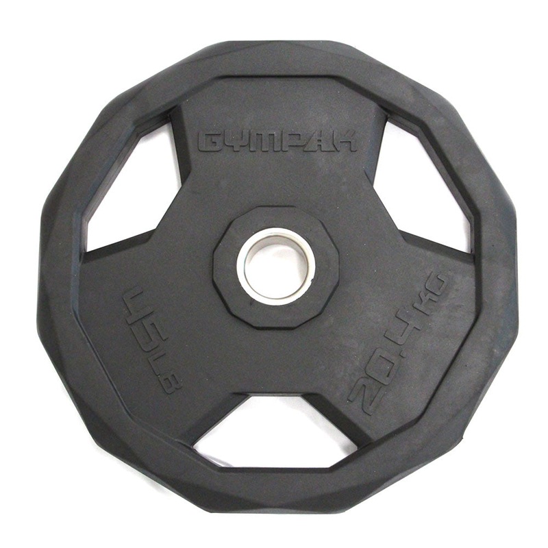 Black Rubberized 2 Olympic Grip Plate – 45 LB