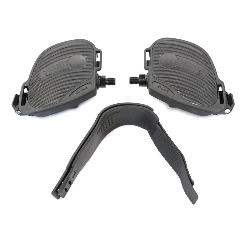 Pedal Set W/Auto Adjustable Strap 1/2 Black
