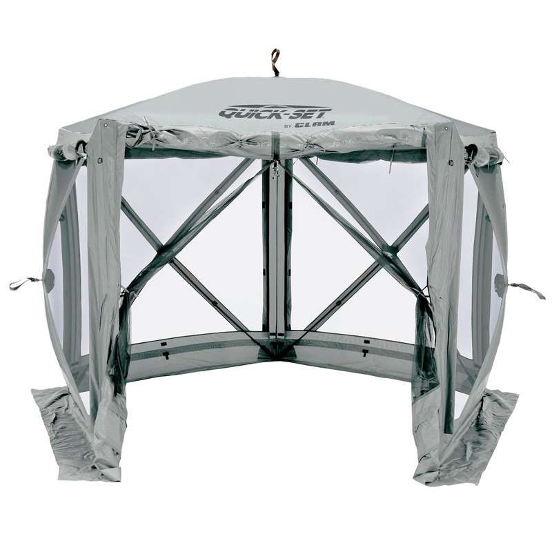 CLAM Quick-Set Adventure 9 x 9 Ft Portable Outdoor Camping Canopy Shelter, Gray