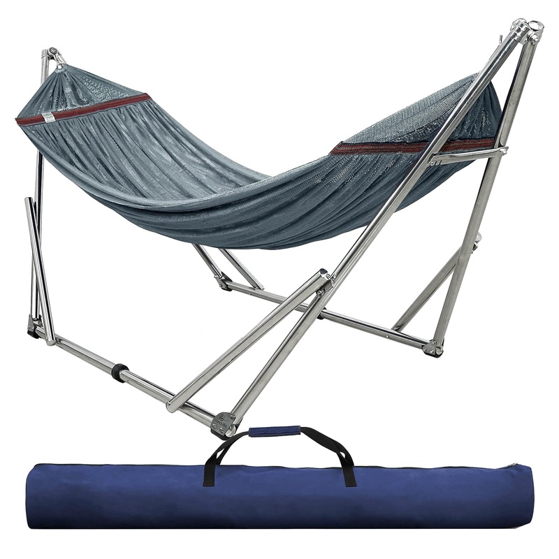 Tranquillo Universal 106 Double Hammock with Adjustable Stand and Bag, Grey