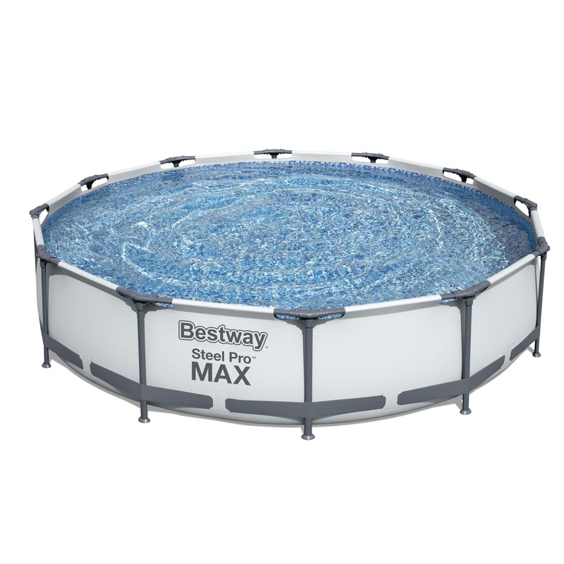 Bestway 56417E 12′ x 30 Round Steel Pro MAX Hard Side Family Swimming Pool Set