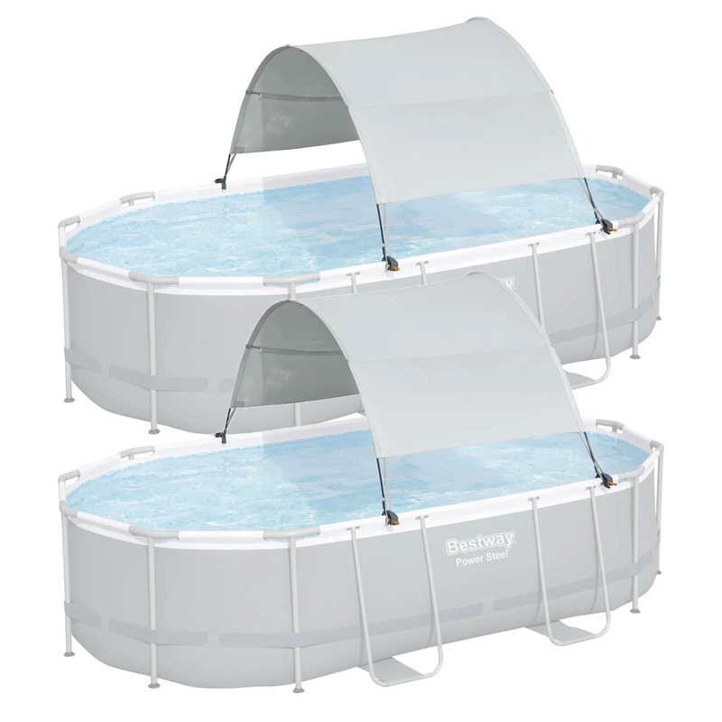 Bestway Flowclear Pool Canopy for 6′ 11 to 11′ 2 Above Ground Pools, 2 Pack