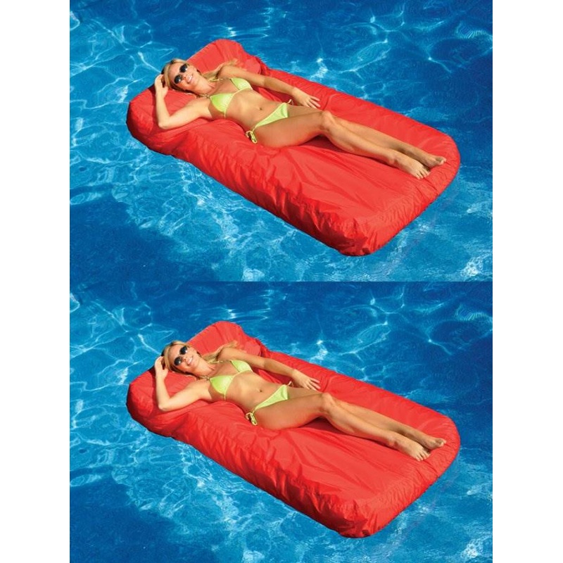 Swimline Solstice 15030R SunSoft Swimming Pool Inflatable Fabric Loungers Red, 2