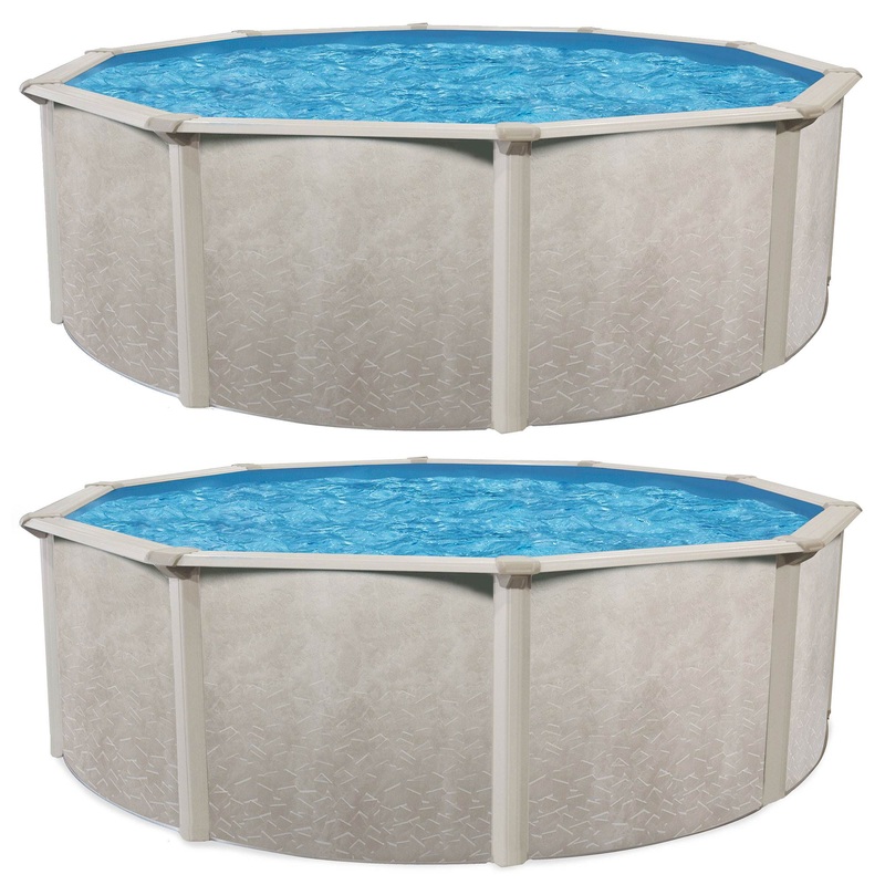 Aquarian Phoenix 24′ x 52 Round Steel Frame Above Ground Swimming Pool (2 Pack)