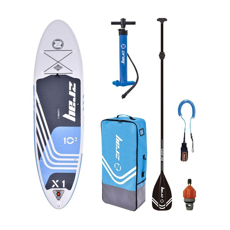 10’2 X-Rider X1 Inflatable SUP All Around Paddle Board Kit,Blue/White(Open Box)