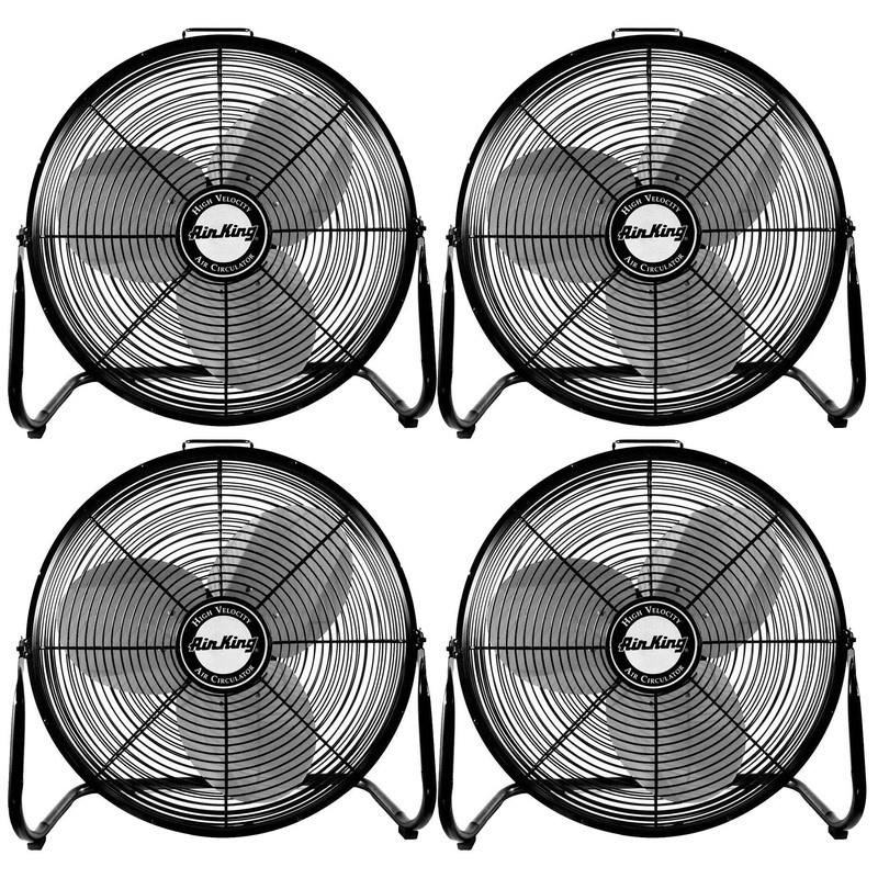 Air King 18 1/6 HP 3 Speed Heavy Duty Portable Industrial Floor Fan (4 Pack)
