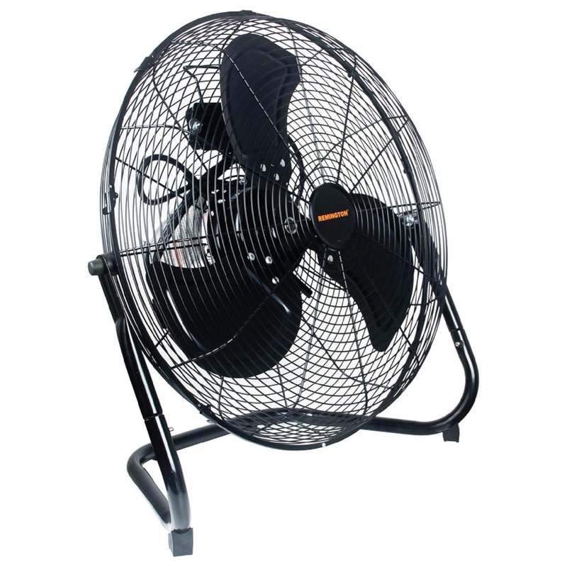 Remington 20 High Velocity Floor Fan, 3 Speed Portable Cooling Unit, Black