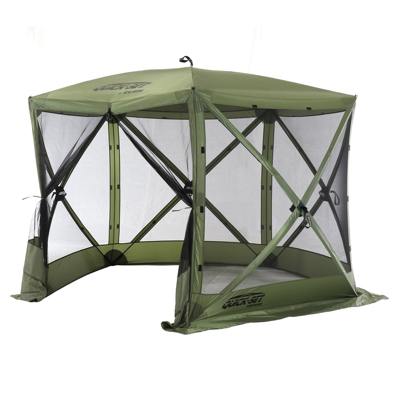 CLAM Quick Set Venture 9×9 Foot Canopy + Clam Quick Set Screen, Green (2 Pack)
