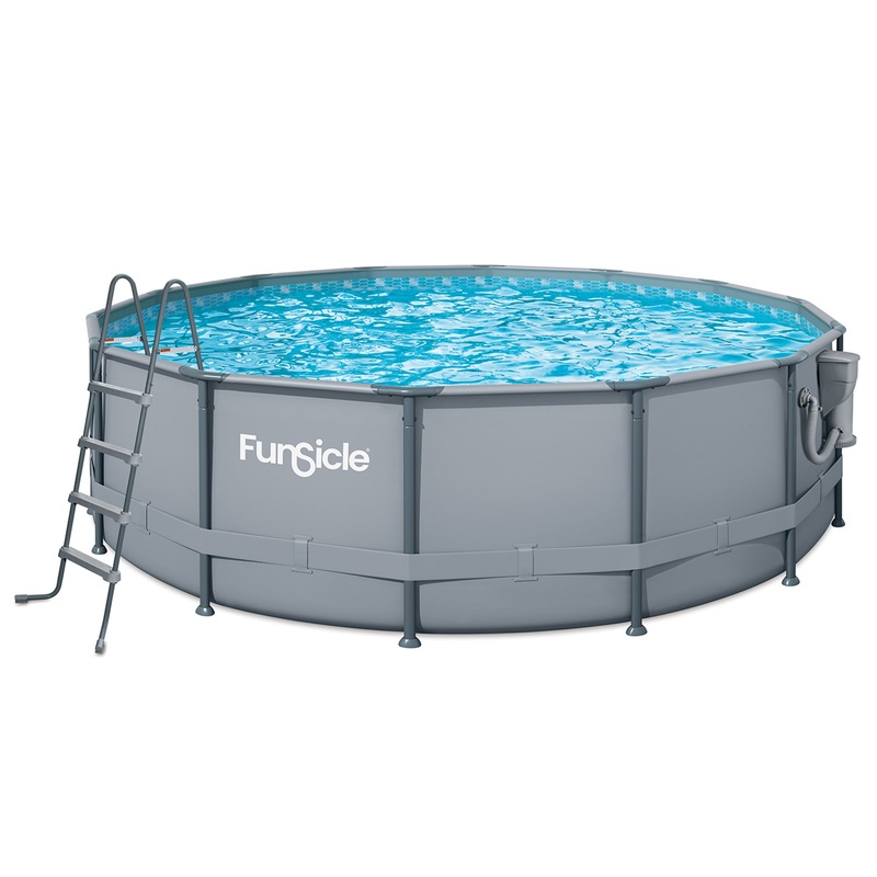 16ft x 48in Oasis Outdoor Round Above Ground Swimming Pool with Pump (Open Box)