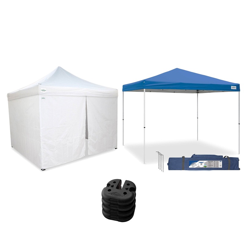 Caravan Canopy V Series Sidewall Kit and 10×10′ Canopy Kit with 4 Weight Plates
