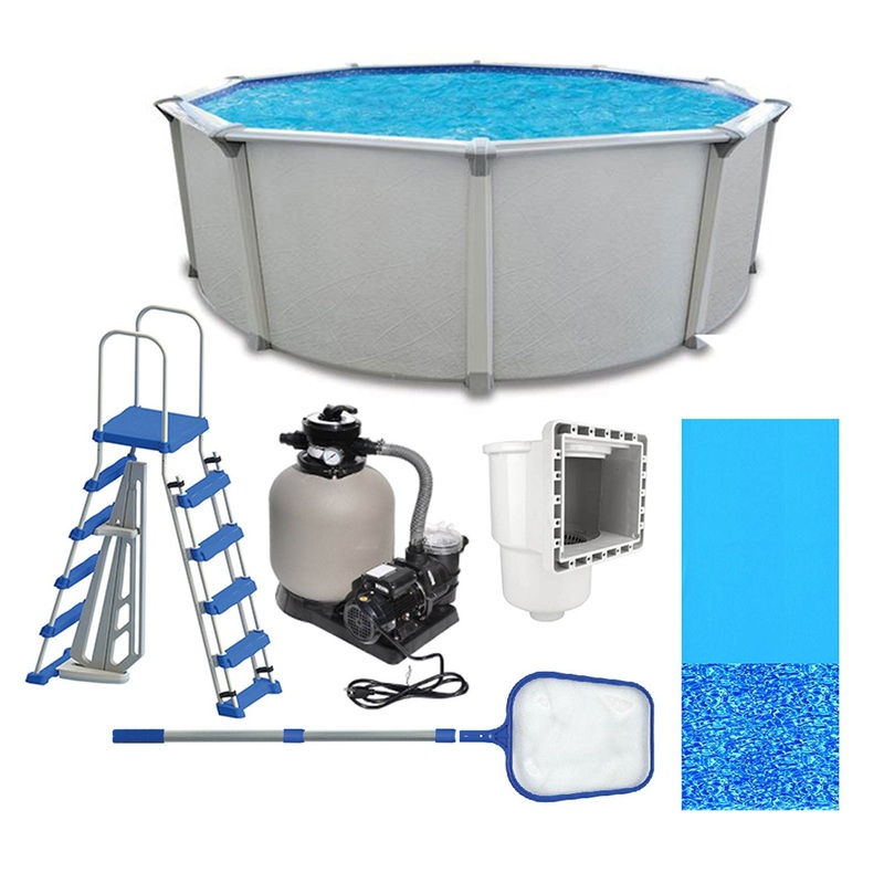 Aquarian Fuzion 21′ x 52 Above Ground Swimming Pool w/Pump, Ladder & Equipment