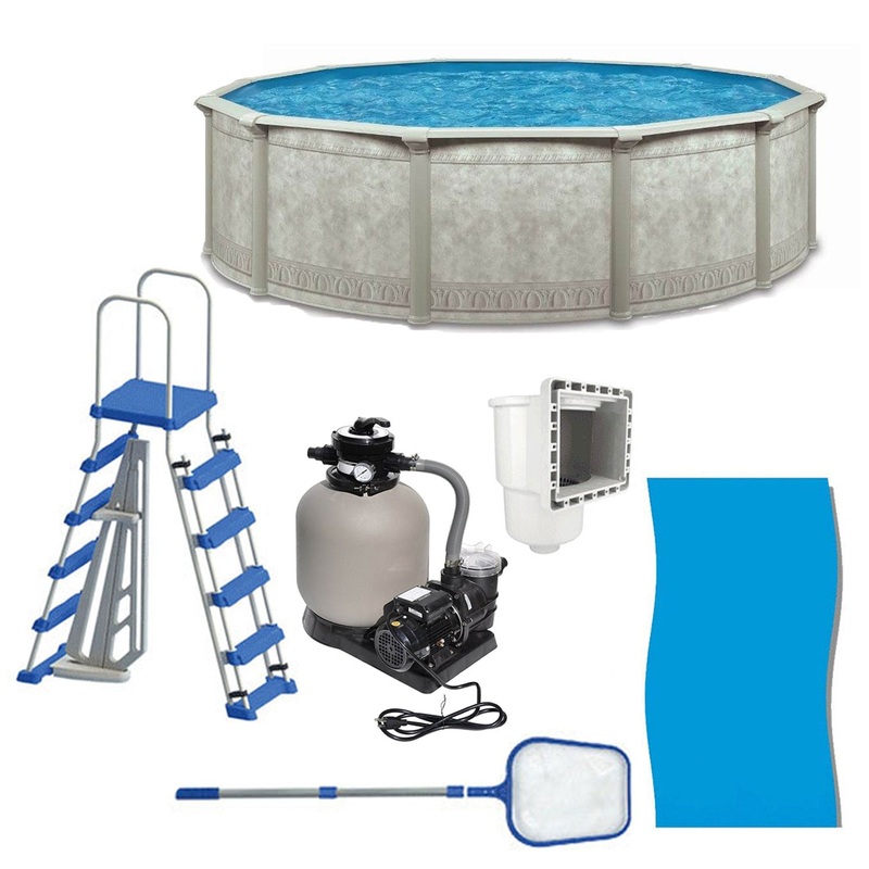 Aquarian Venetian 21′ x 52 Above Ground Pool Kit with Liner, Skimmer, & Ladder