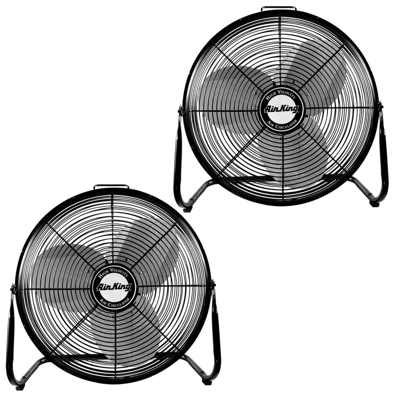 Air King 18 1/6 HP 3 Speed Heavy Duty Portable Industrial Floor Fan (2 Pack)