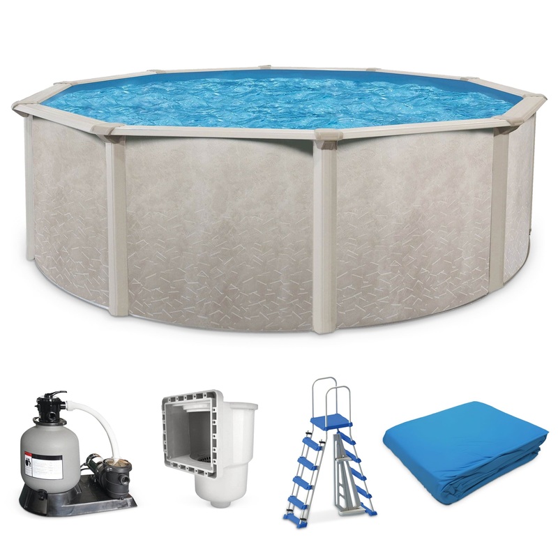 Aquarian Phoenix 24’x52 Round Above Ground Pool w/ Pump, Ladder, Liner, Skimmer