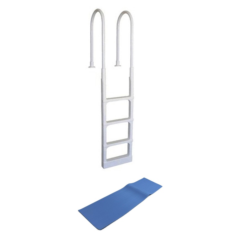 Main Access 200300 Pro Series Above Ground Swimming Pool In-pool Ladder w/ Mat
