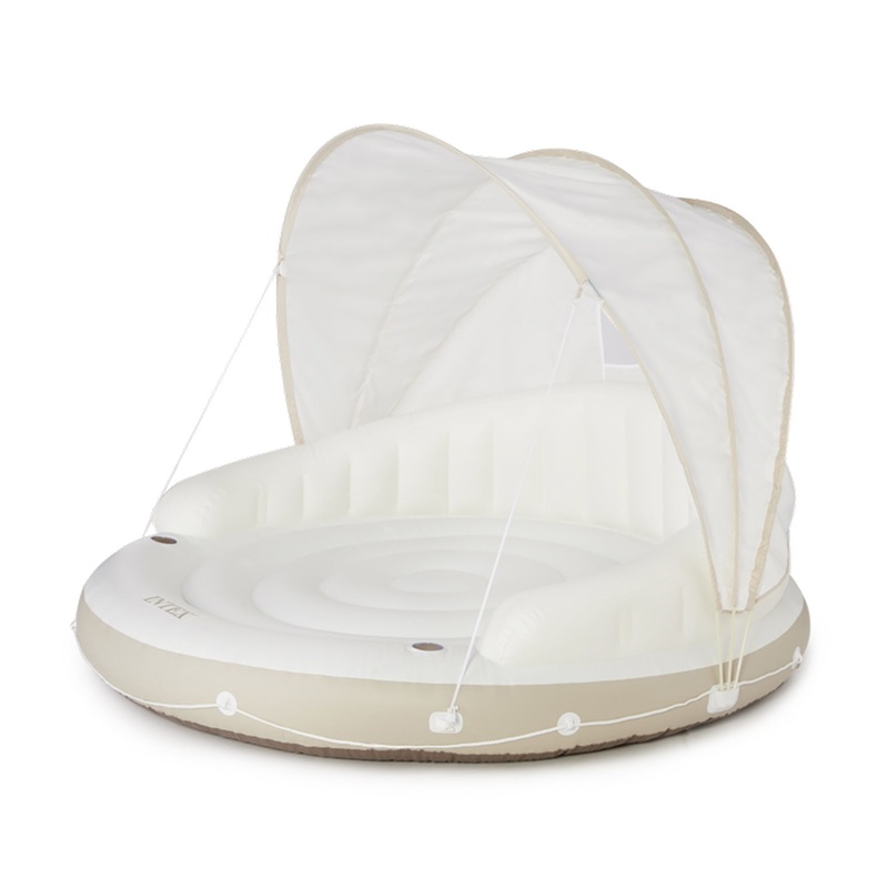 2) Intex Canopy Island 78 X 59 Inflatable Water Lounge Raft | (Open Box)