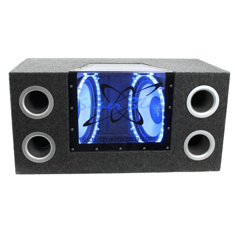 2) DUAL PYRAMID Car Audio 10 1000W Subs Box Subwoofers (Open Box)