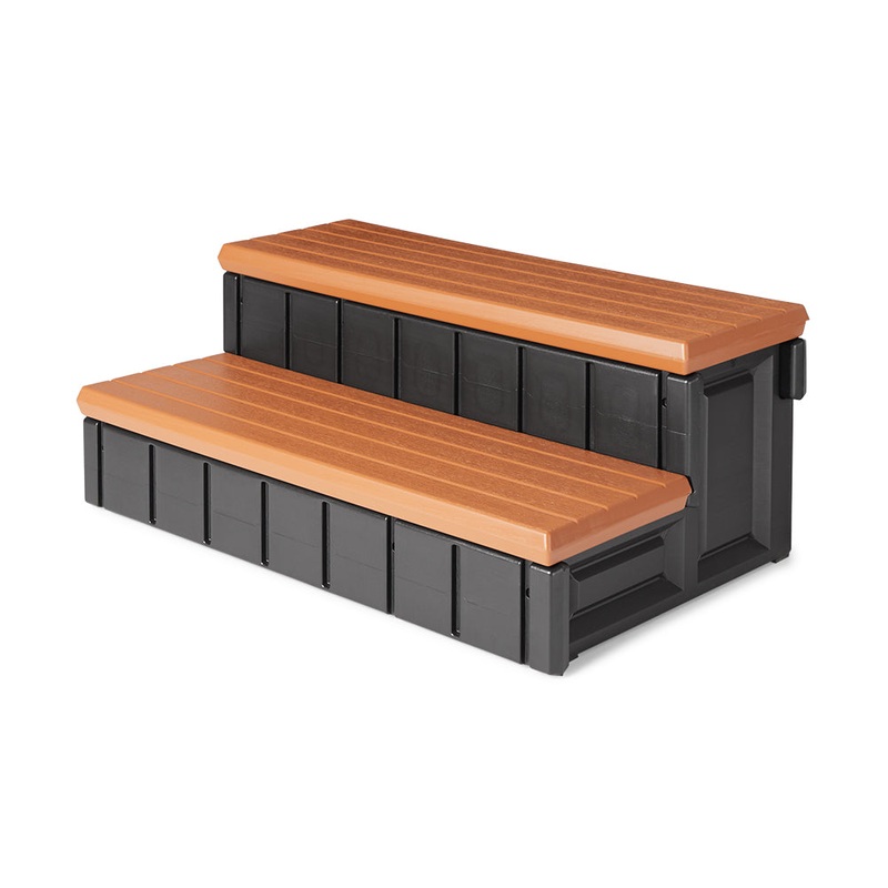 Confer Plastics Leisure Accents 36 Outdoor Spa Hot Tub Storage Steps, Redwood