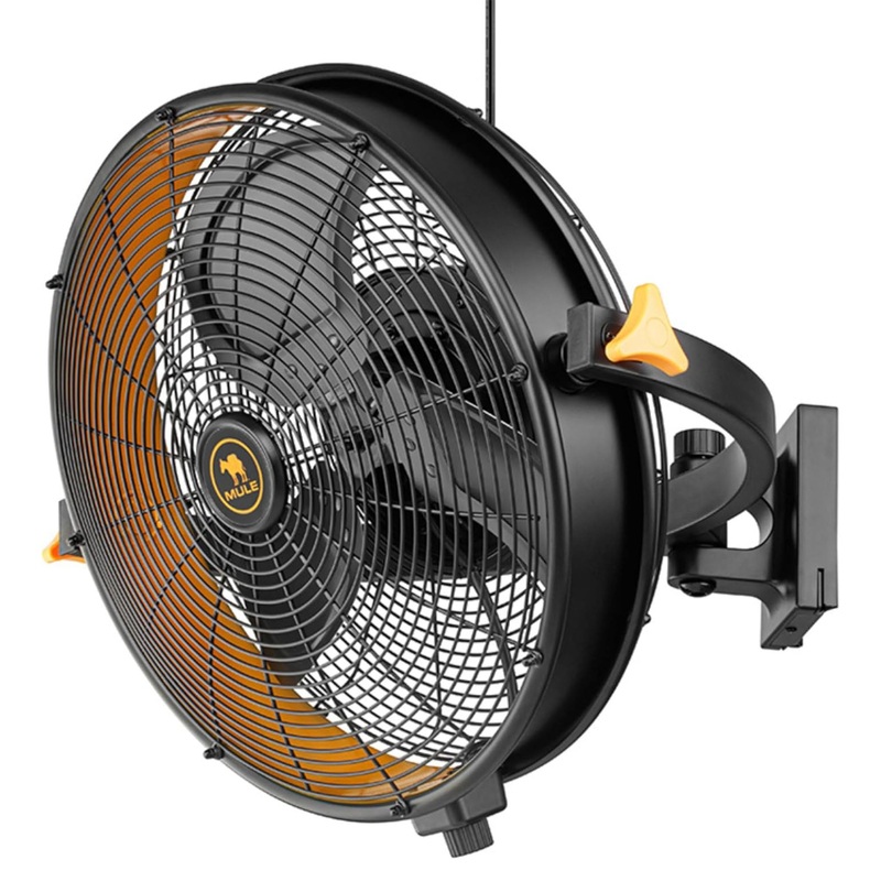 Mule 18 Garage Wall Fan XL with Remote, Wall Mount, 120-degree Swivel, 3 Speed
