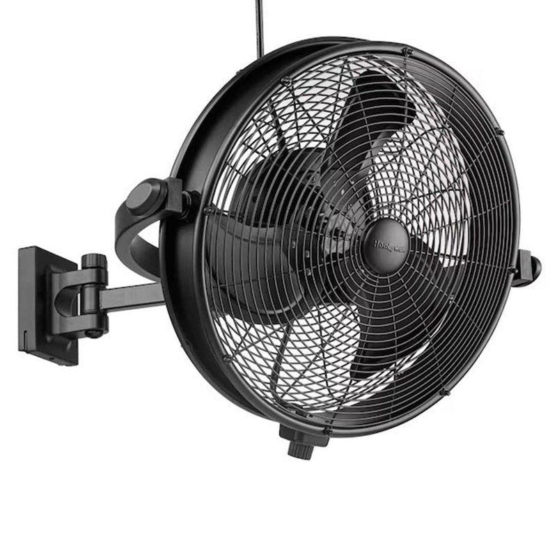 Honeywell Outdoor Wall Fan Remote Quiet 18 XL Mount Adjustable, Matte Black