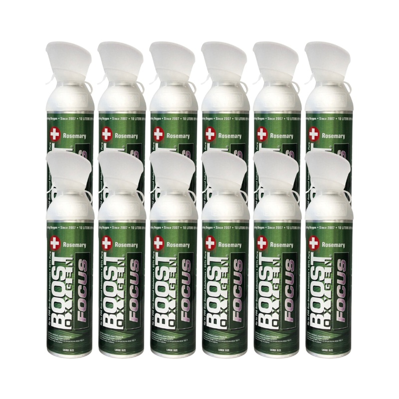Boost Oxygen Think Tank Natural Portable 10 L Canned Oxygen, Rosemary (12 Pack)