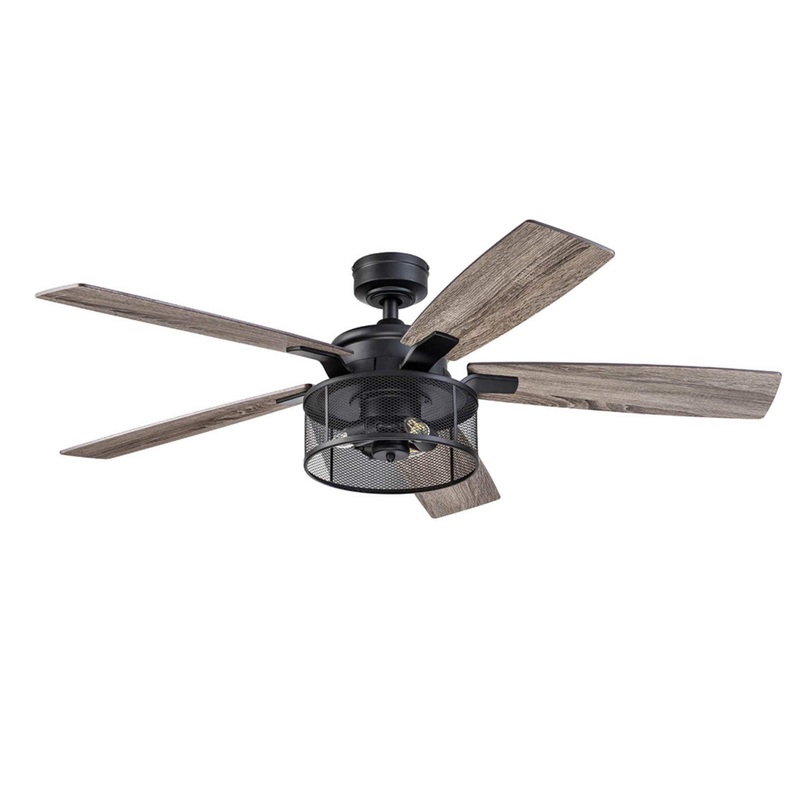 Honeywell Carnegie Ceiling Fan, Quiet Motor and Remote Control, 52, Matte Black
