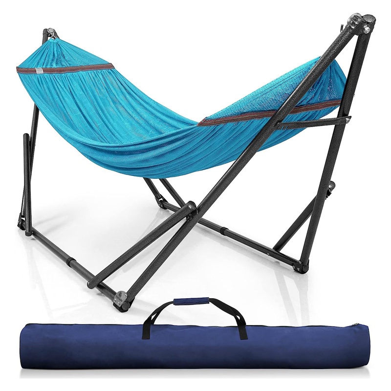 Tranquillo Universal 106.5 Double Hammock with Adjustable Stand and Bag, Sky