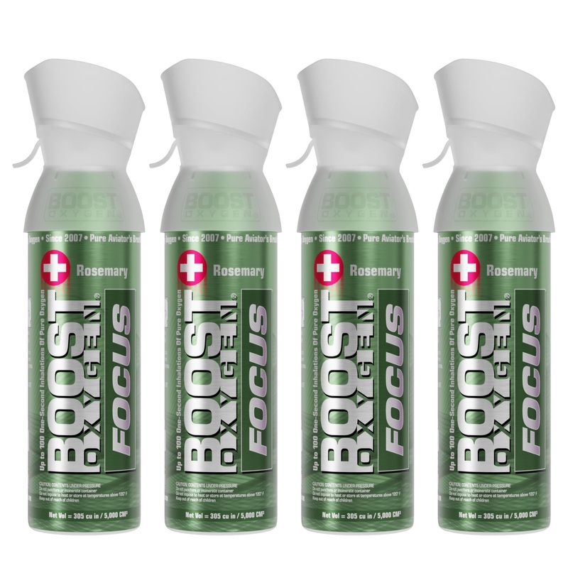 Boost Oxygen 5 L Think Tank Natural Portable Canned Oxygen, Rosemary (4 Pack)