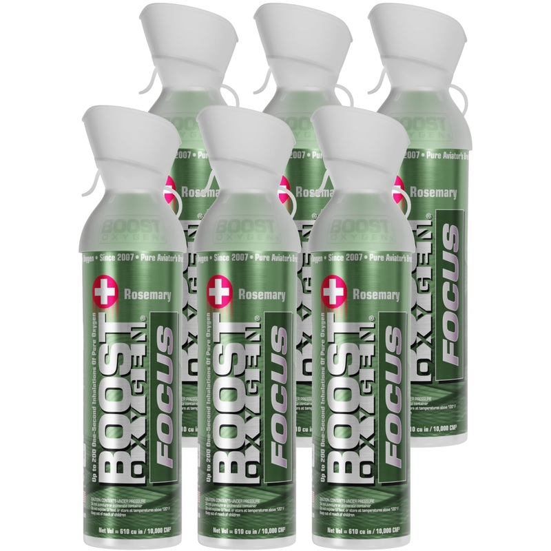 Boost Oxygen Think Tank Natural Portable 10 L Canned Oxygen, Rosemary (6 Pack)
