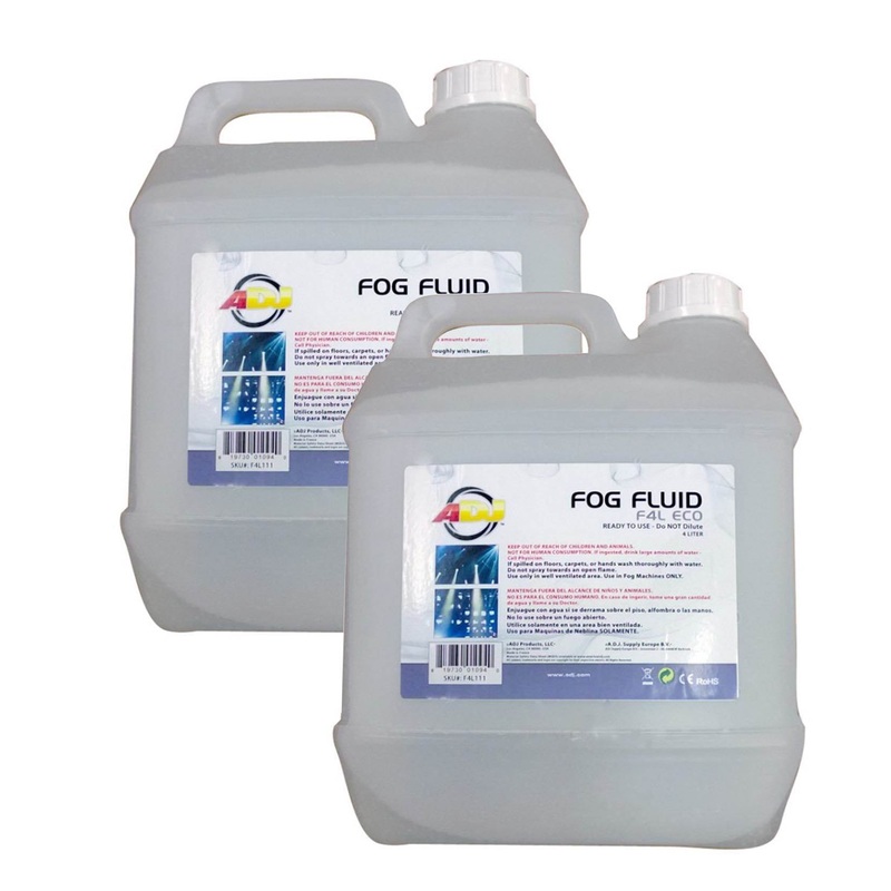 2 AMERICAN DJ F4L ECO-FOG 4 Liter Bottles of Fog/Smoke Machine Liquid Juice