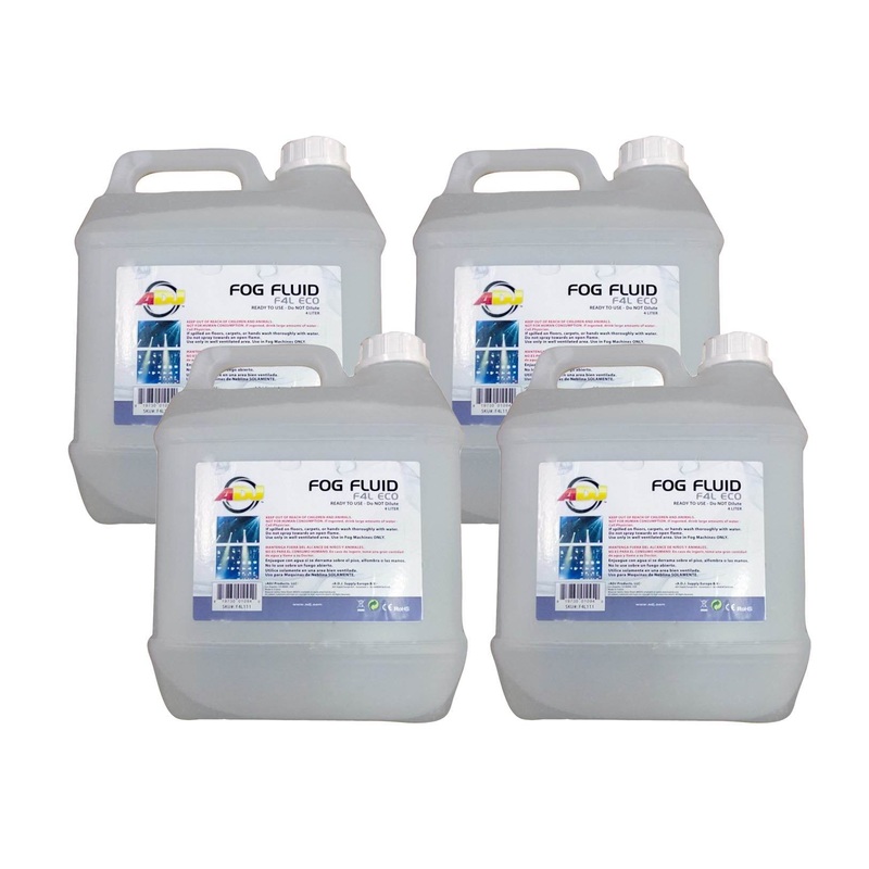 4 x AMERICAN DJ F4L ECO-FOG 4 Liter Bottles of Fog/Smoke Machine Liquid Juice