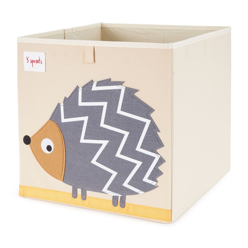 3 Sprouts Children’s Foldable Fabric Storage Cube Box Toy Bin, Hedgehog (Used)