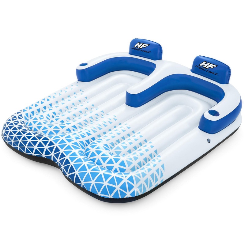 Bestway Hydro-Force Indigo Wave 72 Double 2 Person Inflatable Lounge Pool Float
