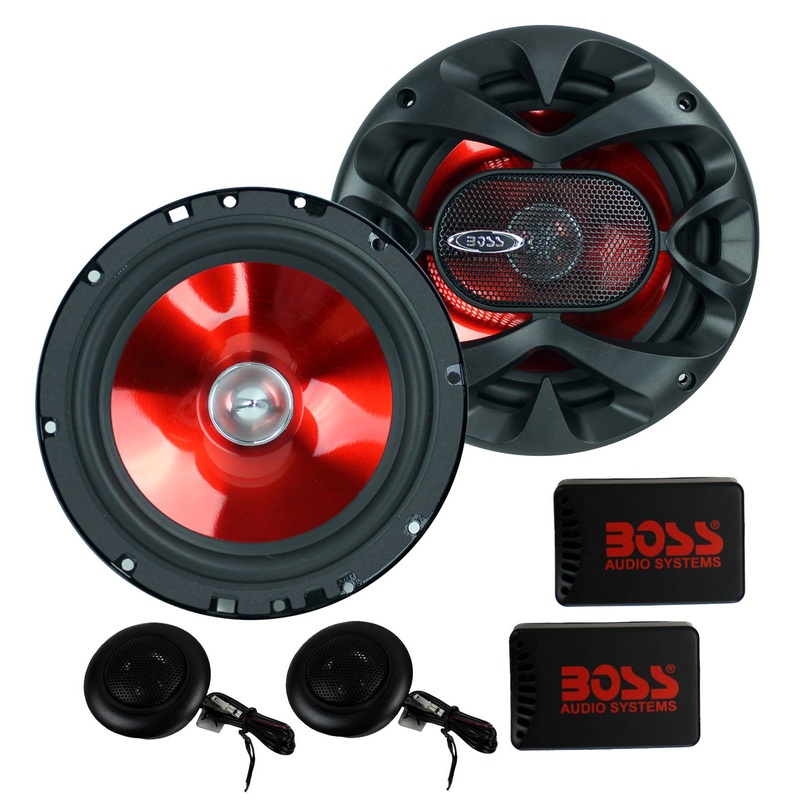2) BOSS CH6CK 6.5 350W Car 2 Way Component Car Audio Speakers System Red Stereo