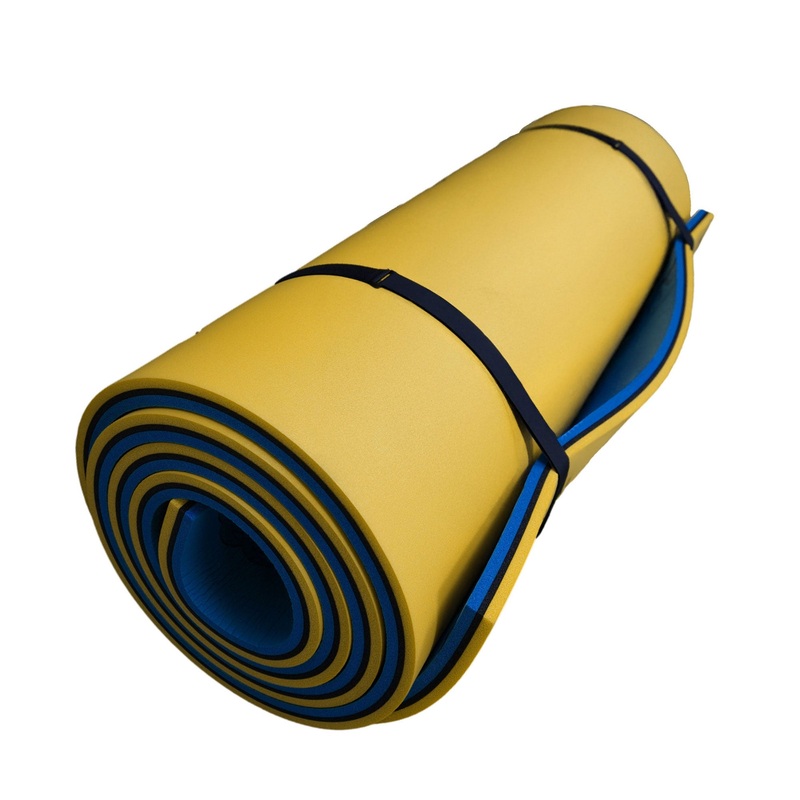 Aqua Lily Pad Floating Mat w/ Duracore, Foam Lake Float, 6 x 12, Yellow/Blue
