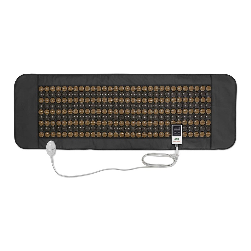 UTK 70 x 24 Tourmaline Stone Infrared Pain Relief Heating Mat w/ Remote, Black