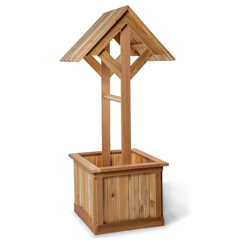 All Things Cedar 5-Ft Outdoor Wishing Well Planter Box for Flowers and Plants