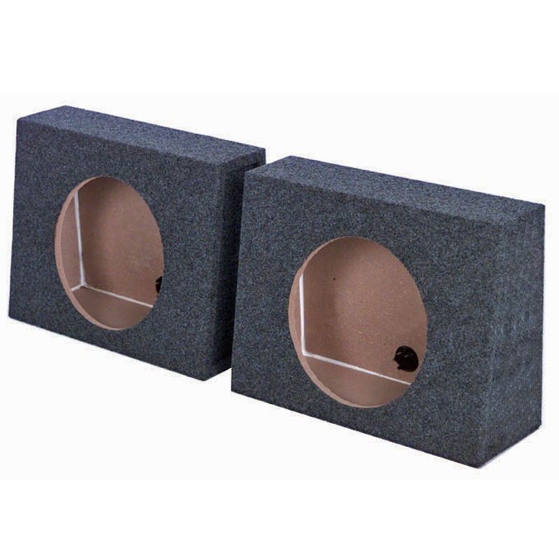 (2) Q-POWER QTW12 Single 12 Sealed Car Audio Subwoofer Box Pair (Open Box)